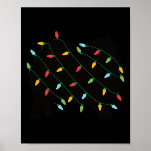 Affiche Lumières de Noël Pomeranian mignon cadeau pour chi