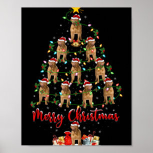 Affiche Lumières de Noël Santa Dogue de Bordeaux Chien de 