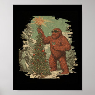 Affiche Lumières de sapin de Noël Bigfoot Tarot Xmas Sasqu