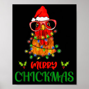 Affiche Lumières d'ornement Joyeux Chickmas Ferme de Poule