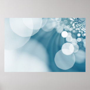 Affiche Luminaire arrière - plan bleu Bokeh
