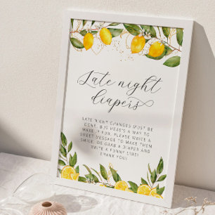 Affiche Lumineux Baby shower Citron Été Late Night Diapos