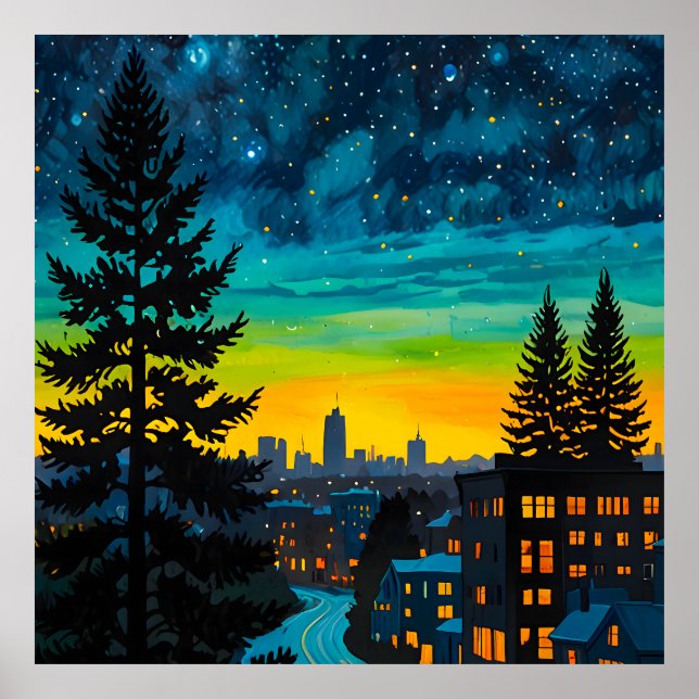 Affiche Luminosité du crépuscule urbain (Devant)