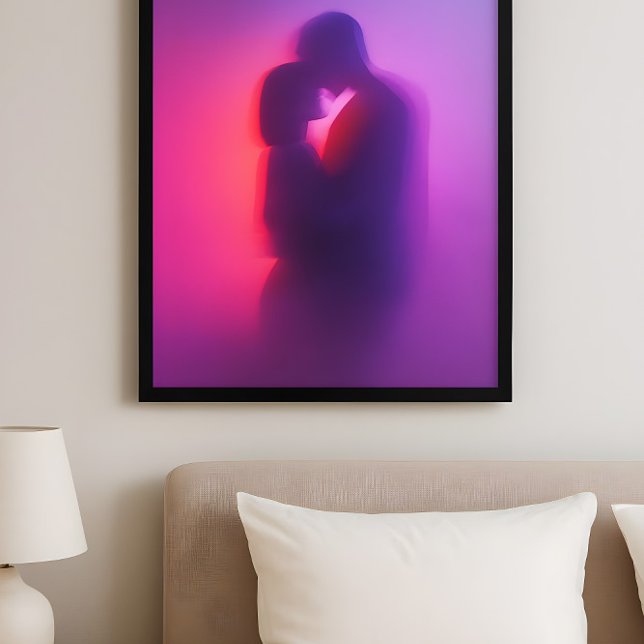 Affiche Luminous Lovers – Neon Silhouette Romance Art (Créateur téléchargé)