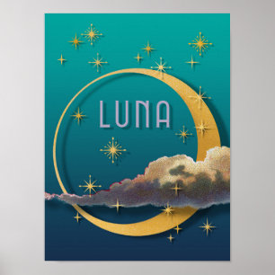 Affiche Luna et le ciel nocturne