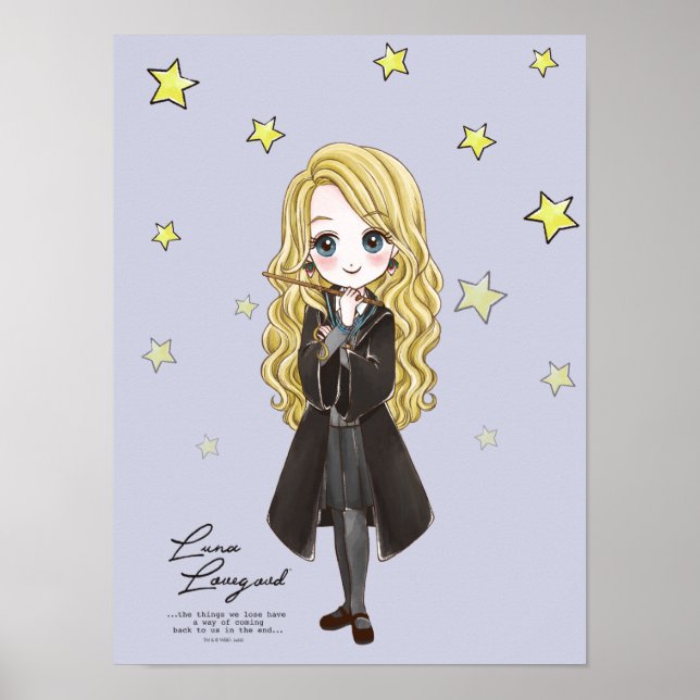 Affiche Luna Lovegood aquarelle magique (Devant)
