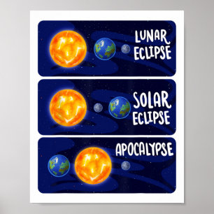 Affiche Lunaire Eclipse Solaire Apocalypse Astrologie M