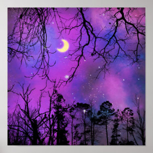 Affiche Lunaire, Lune Lover, Galaxie, Homme & Femme, Espac