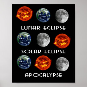 Affiche Lunar Eclipse Solar Eclipse Apocalypse