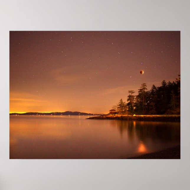 Affiche Lunar Eclipse | Victoria, British Columbia (Devant)