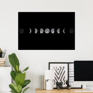 Affiche Lunar Moon Phases Celestial