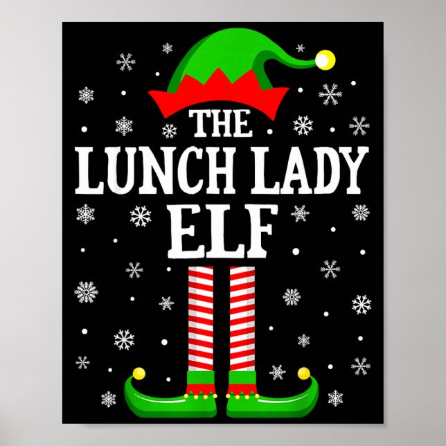 Affiche Lunch Lady Elf Funny Christmas Family Matching  (Devant)