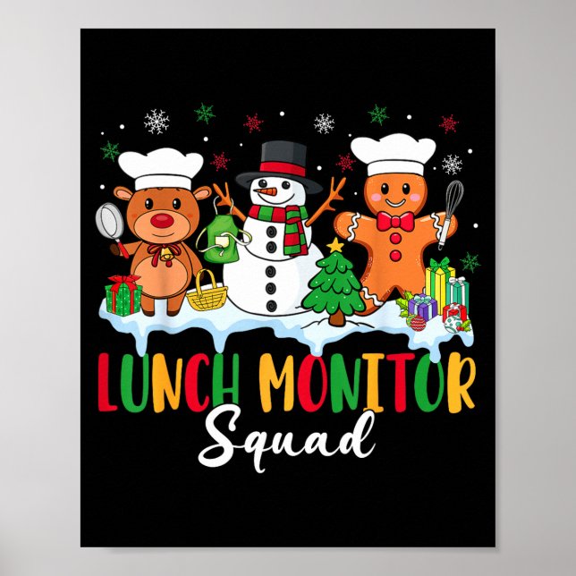 Affiche Lunch Monitor Squad Reindeer Snowman Gingerbread C (Devant)