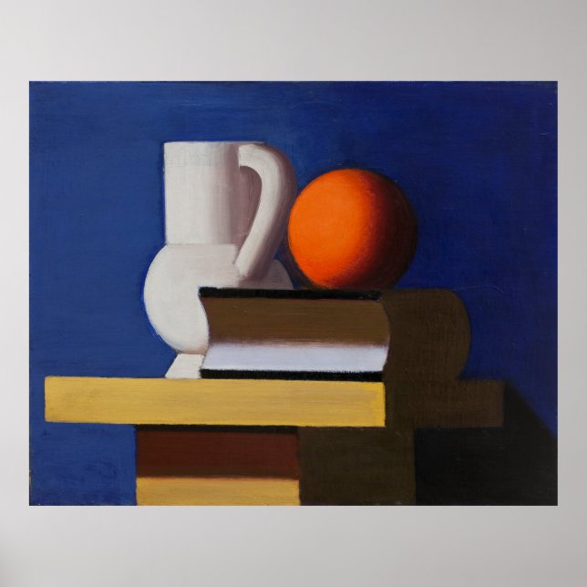Affiche Lundstrøm's Arrangement avec jug, orange et livre (Devant)