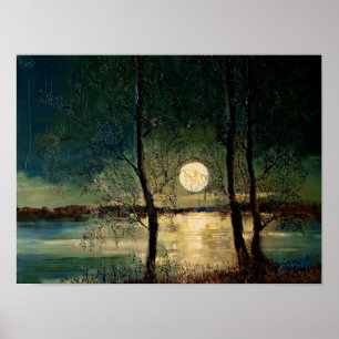 Affiche Lune, art contemporain,