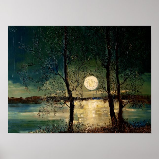 Affiche Lune, art contemporain, (Devant)