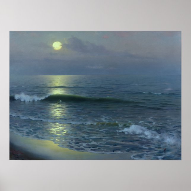 Affiche Lune au-dessus de l'océan (Devant)