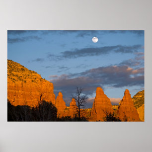 Affiche Lune au-dessus de Sedona, Arizona 2222