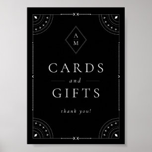 Affiche Lune céleste foncée et étoiles Cartes et cadeaux