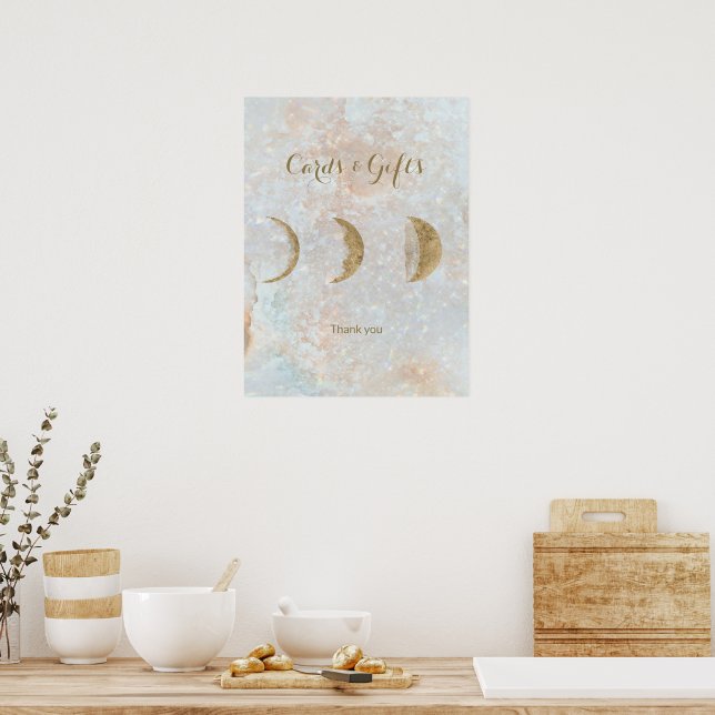 Affiche Lune céleste Simple Chic Mariage élégant (Cuisine)