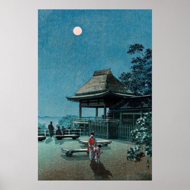 Affiche Lune d'automne au temple d'Ishiyama par Tsuchiya K (Devant)