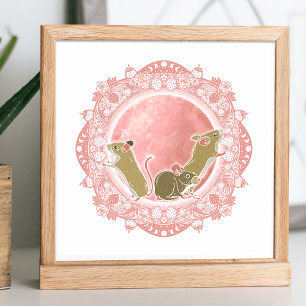 Affiche Lune de fraise complète Illustration de la lune