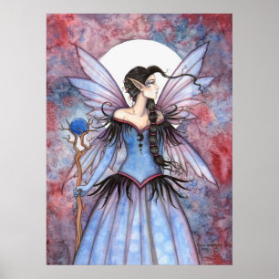 Affiche Lune de la féerie mystique d'hiver de l'art fantas