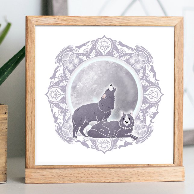 Affiche Lune de loup complète | Illustration de la lune de (Créateur téléchargé)