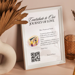 Affiche Lune de miel Souhaite Registre Qr Code Mariage Cad
