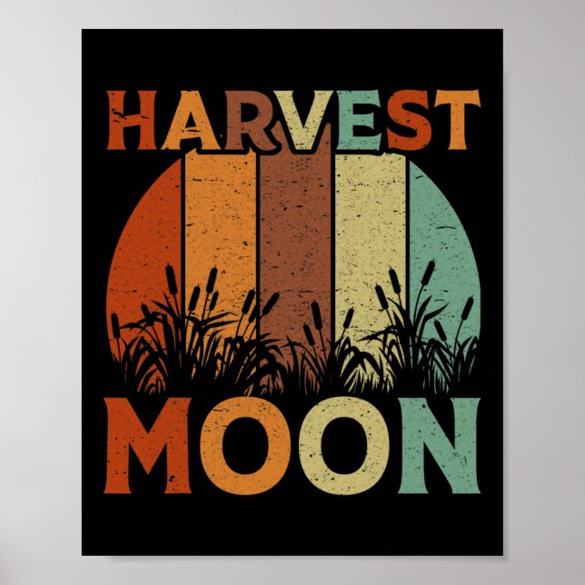 Affiche Lune de récolte vintage (Devant)