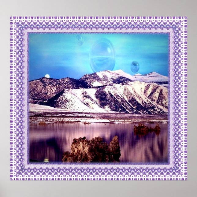 Affiche Lune derrière Montains (Devant)