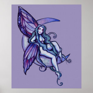 Affiche Lune Enfant Fée Lune Enfant Féerie Art Fae