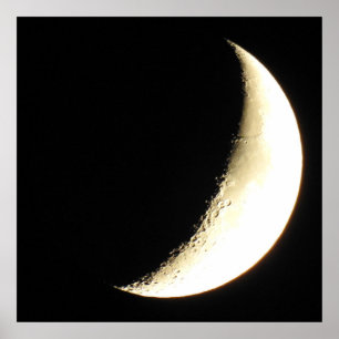 Affiche Lune et cratères Fermer la photographie