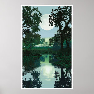 Affiche Lune et eau 2