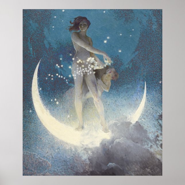Affiche Lune et étoiles (Devant)