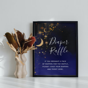 Affiche Lune et étoiles Baby shower Déchets Signe de rouss