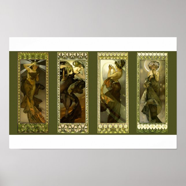 Affiche Lune et Étoiles d'Alphonse Mucha (Devant)