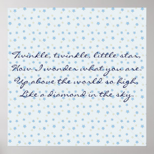Affiche Lune et étoiles (Twinkle Twinkle little Star)