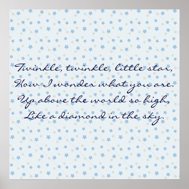 Affiche Lune et étoiles (Twinkle Twinkle little Star) (Devant)