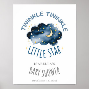 Affiche Lune et étoiles Twinkle Twinkle Little Star Bienve