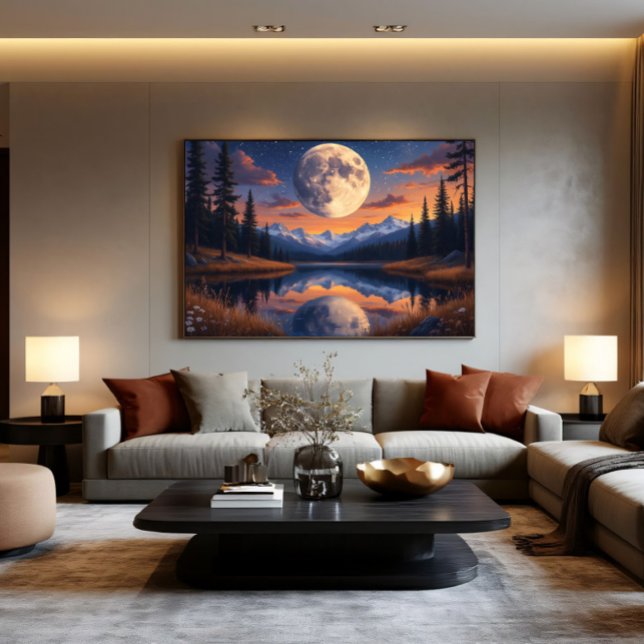 Affiche Lune géante : Réflexions nocturnes (Créateur téléchargé)