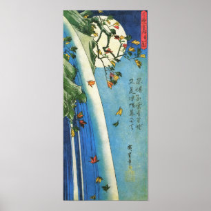 Affiche Lune Hiroshige Au-Dessus D'Une Cascade Art Japonai
