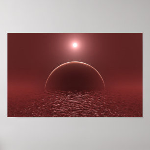 Affiche Lune océanique