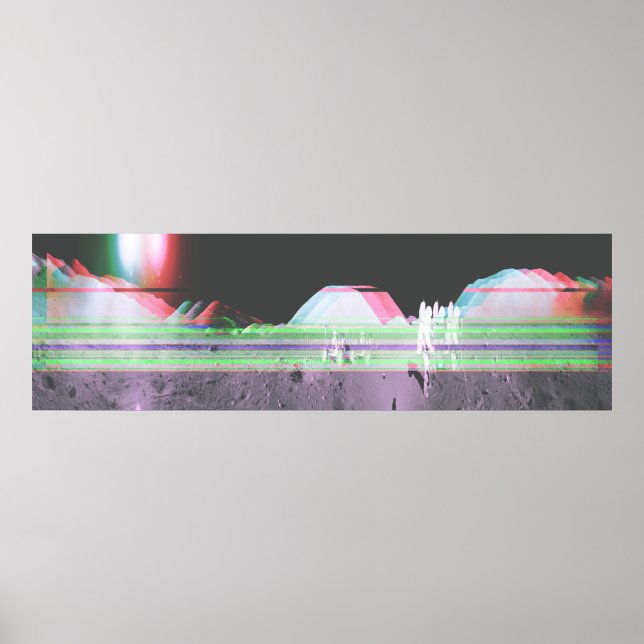 Affiche Lune Panorama Apollo 17 Glitch (Plus Grand) (Devant)