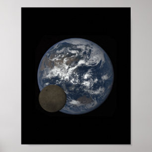 Affiche Lune se déplaçant devant la terre image DSCOVR