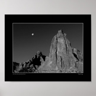 Affiche Lune sur arches Spire Monochrome