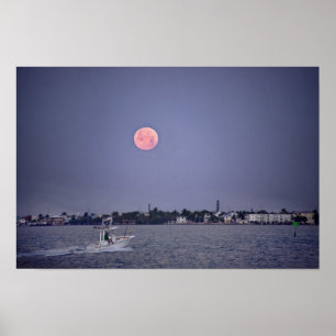 Affiche Lune sur Marathon, Floride