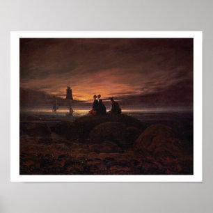 Affiche Lune survolant la mer, 1822 (huile sur toile)