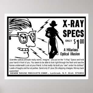 Affiche Lunettes à rayons X, illustration de dessin animé