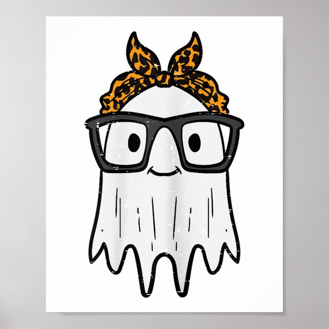 Affiche Lunettes de fantôme d'Halloween Mignonnes (Devant)